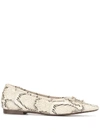 Schutz Arissa Snakeskin Embossed Leather Ballet Flat In Brown