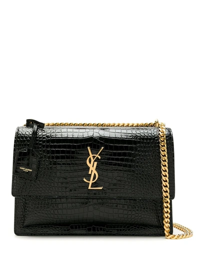 Saint Laurent Sunset Medium Shoulder Bag In Black