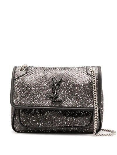 Saint Laurent Ysl Niki B Shoulder Bag In Black