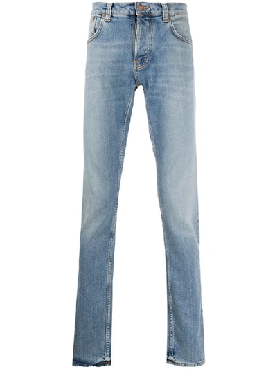 Nudie Jeans Mid-rise Slim Fit Jeans In Blue