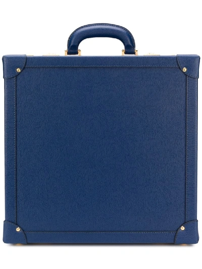 Family Affair Embossed Leather Briefcase In Blue