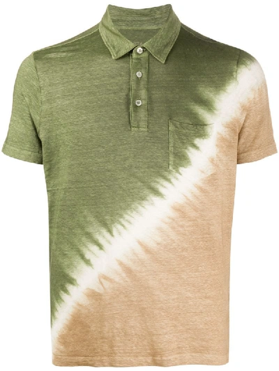 Altea Tie-dye Print Polo Shirt In Green