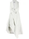 Chalayan Panel Drape Vest Jacket In Grey