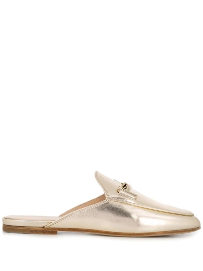 Tod's T-bar Slip On Loafers In Gold