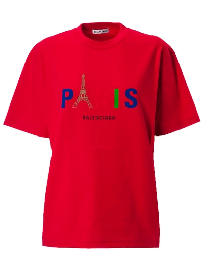 Balenciaga Paris T-shirt In Strawberry