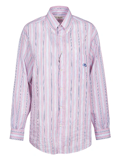 Etro Oversized Stripe Shirt In Pink