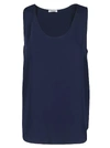P.a.r.o.s.h Scoop Neck Loose Fit Tank Top In Blu