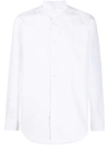 Tagliatore Regent Ribbed-bib Cotton Shirt In White