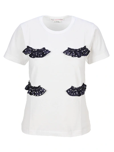 Comme Des Garcons Girl Frill Embroidered T-shirt In White
