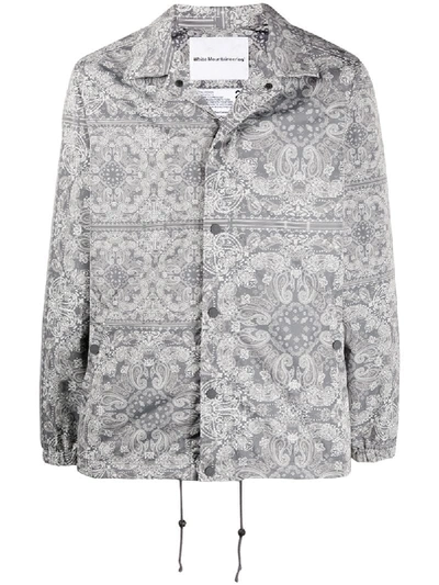 White Mountaineering Paisley-print Coach Jacket In Grey