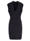 BALMAIN REAR ZIP V-NECK DRESS,11324457