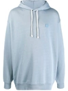 Acne Studios Oversized Hooded Sweatshirt Mineral Blue