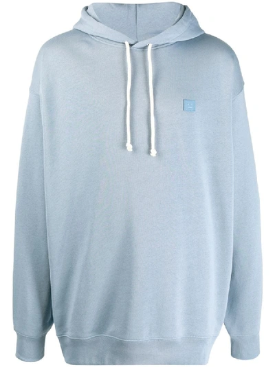 Acne Studios Oversized Hooded Sweatshirt Mineral Blue