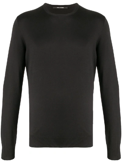 Tagliatore Rudy Fine Knit Jumper In Black