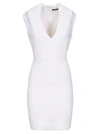 BALMAIN REAR ZIP V-NECK DRESS,11325398