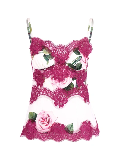 Dolce & Gabbana Silk Tank Top In Floral Print