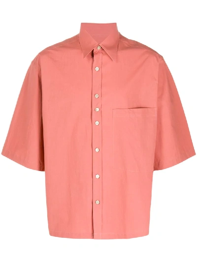 Costumein Oversized Patch Pocket Shirt In Pink