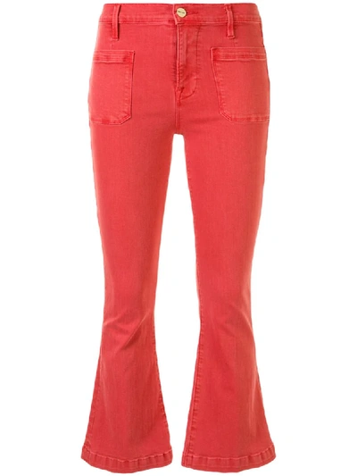 Frame Le Crop Mini Boot Jeans In Red