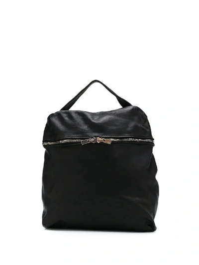 Guidi Soft Double-zipped Backpack In Black