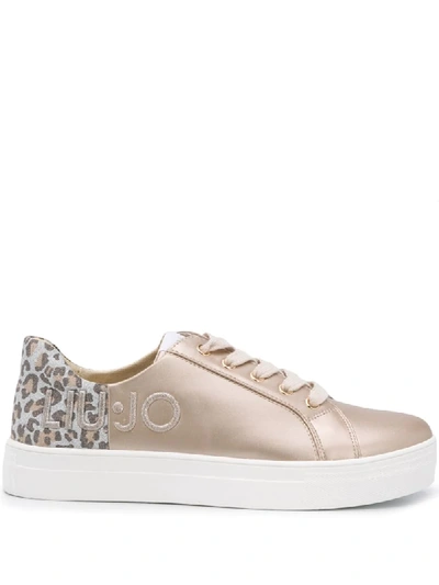 Liu •jo Flat Low-top Trainers In Gold