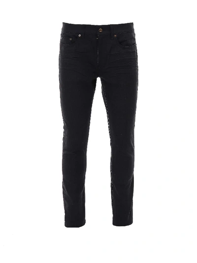 Saint Laurent Coated Skinny Jeans In Black