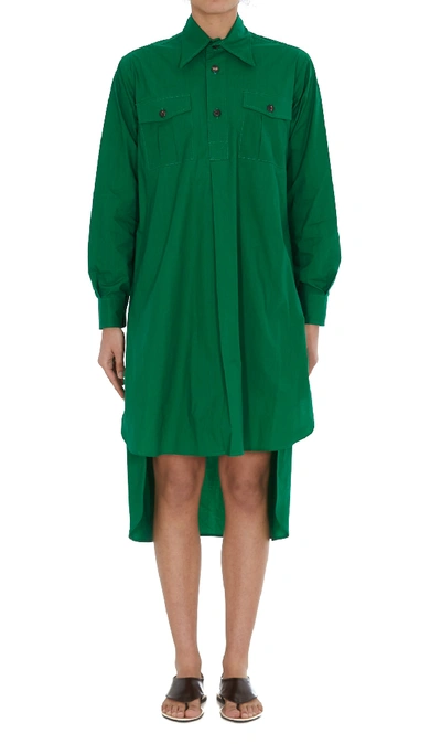 Plan C Oversized Shirt Dress In Green