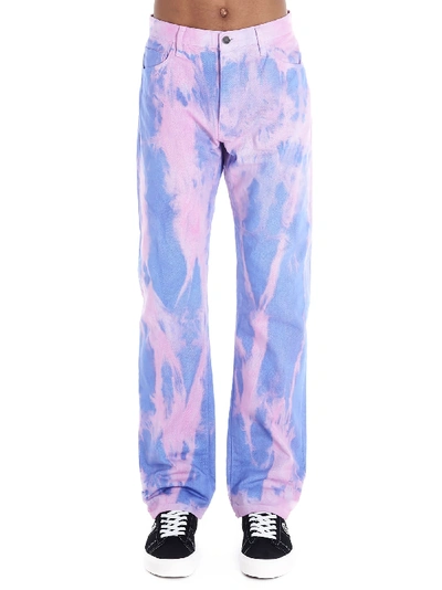 Aries Tie-dye Print Straight-leg Jeans In Liliac