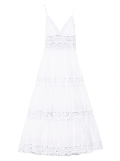 Charo Ruiz Cindy Lace & Cotton Maxi Dress In White