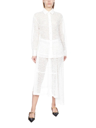 Jil Sander Techno Jersey With Lace Pattern Shirt In 102