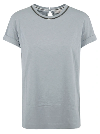 Brunello Cucinelli Round Neck T-shirt In Azzurro