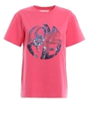 Alberta Ferretti Sequined Love Me T-shirt In Fucsia