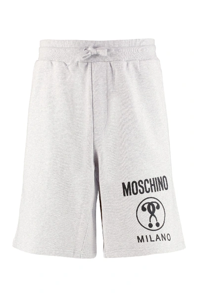 Moschino Logo-print Organic-cotton Track Shorts In White