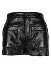 SAINT LAURENT FAUX LEATHER SHORTS,11368891