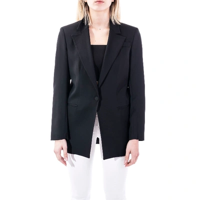 L'autre Chose One Button Fitted Blazer In Black