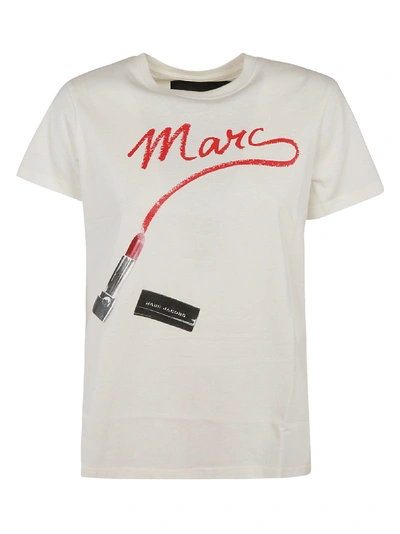 Marc Jacobs Marc Lipstick Print T-shirt In Ivory