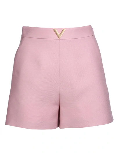 Valentino V Plaque Short Shorts In Softpink