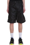 Marcelo Burlon County Of Milan Logo Shorts In Black Cotton In Blackwhite