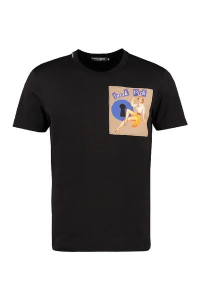 Dolce & Gabbana Printed Short Sleeves T-shirt In Nero