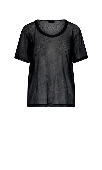 Saint Laurent Short Sleeve T-shirt In Black