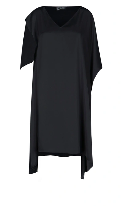 Gianluca Capannolo Silk Oversized Asymmetric Dress In Black