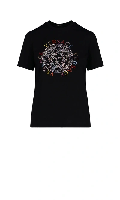Versace Short Sleeve T-shirt In Black