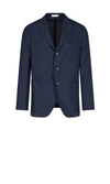 Boglioli Herringbone Single-breasted Blazer In Blue