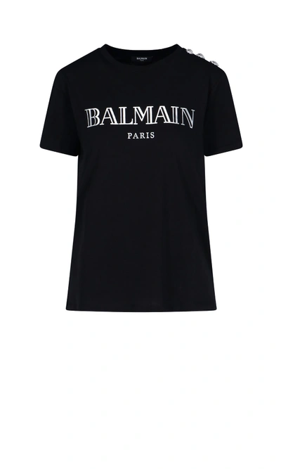 Balmain Short Sleeve T-shirt In Black