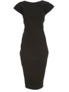Rick Owens Cap-sleeve Knitted Midi Dress In Black