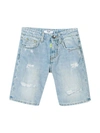Msgm Denim Teen Bermuda Shorts In Denim