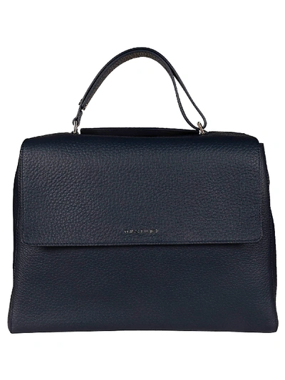 Orciani Large Classic Tote In Navy