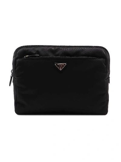Prada Pouch Vela In Nero/astrale
