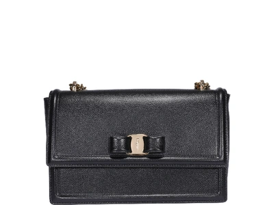 Ferragamo Ginni Vara Bow Bag In Black