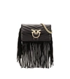 PINKO BLACK LOVE WALLET FRINGES WALLET WITH CHAIN,11312804