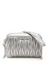 Miu Miu Matelassé Nappa Camera Bag In Cromo